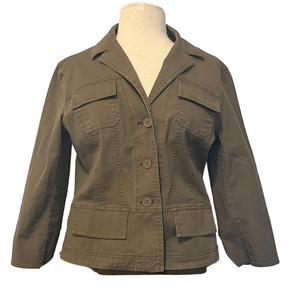 LOFT Olive Utility Jacket Women’s Size 12 Military Style Lightweight Jacket